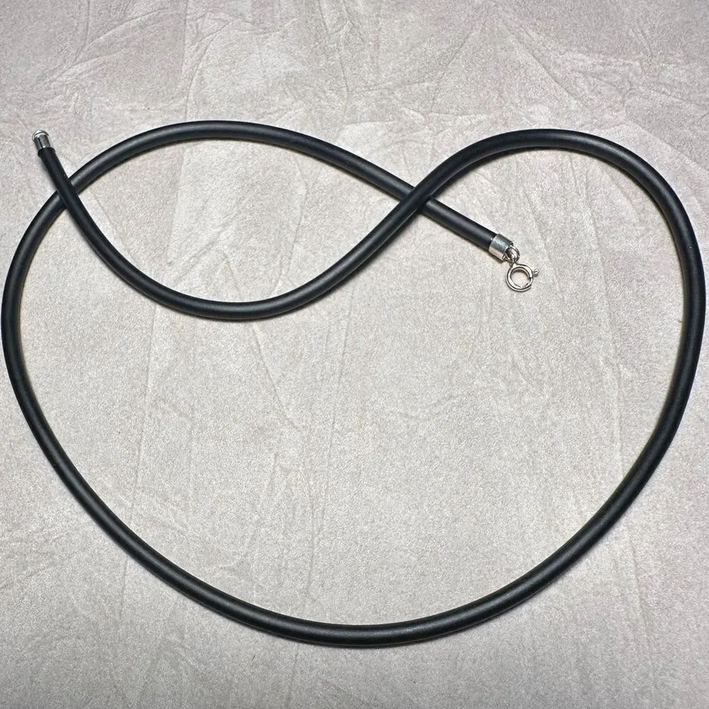 20” Black Cord Necklace - Unisex | 925 Silver Clasp | Minimalist | Great…